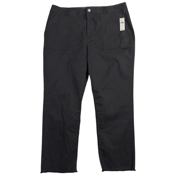 NWT Anthropologie‎ Pilcro Pants Womens 38x27 Carbon Black Patch Pockets Raw Hem - Picture 1 of 12